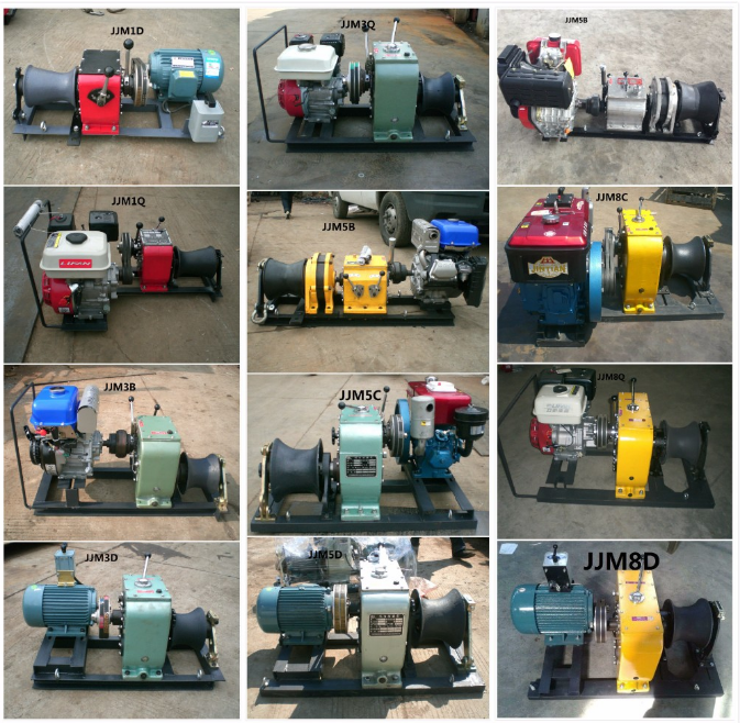 Cable Pulling Gas Powered Winch Air Cooled Diesel Engine 840×600×500