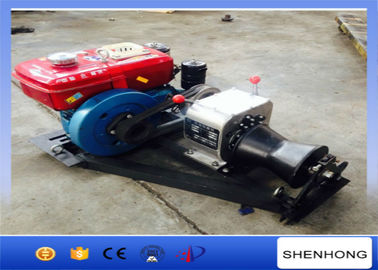 Small Cable Pulling Wire Rope Winch / Engine Powered Winch 5HP Rated load