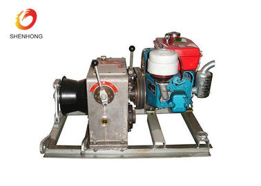 3T 5T Engine Powered Diesel Cable Winch Sagging Operation In Line Construction